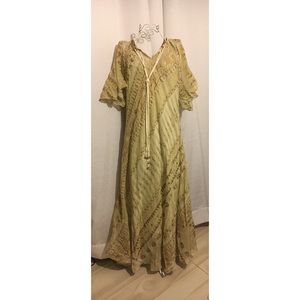 Mes Demoiselles Paris Long Gold Dress Size 8